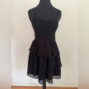 American Eagle Outfitters Black Tiered Mini Dress